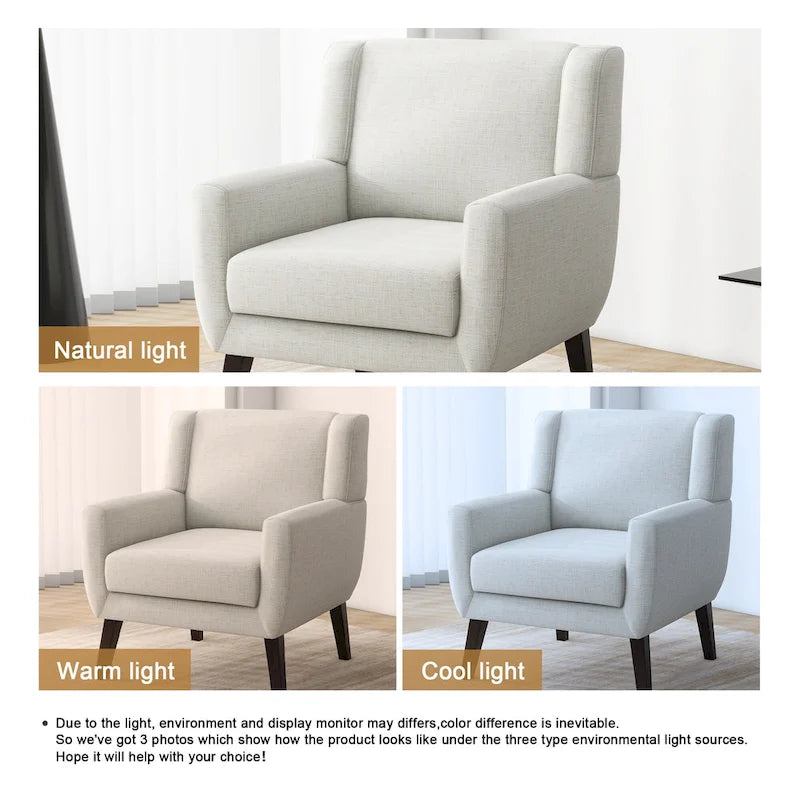 Gestoffeerde fauteuil met brede rugleuning, accentstoel