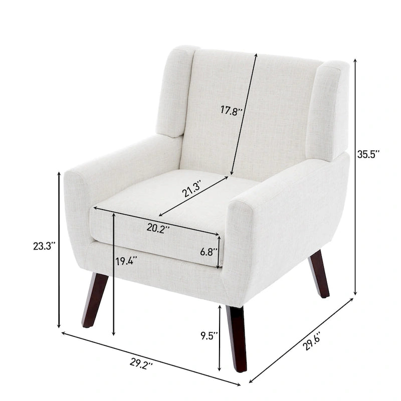 Gestoffeerde fauteuil met brede rugleuning, accentstoel