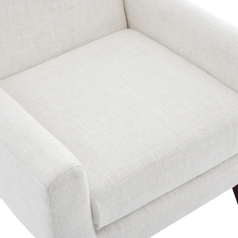 Gestoffeerde fauteuil met brede rugleuning, accentstoel