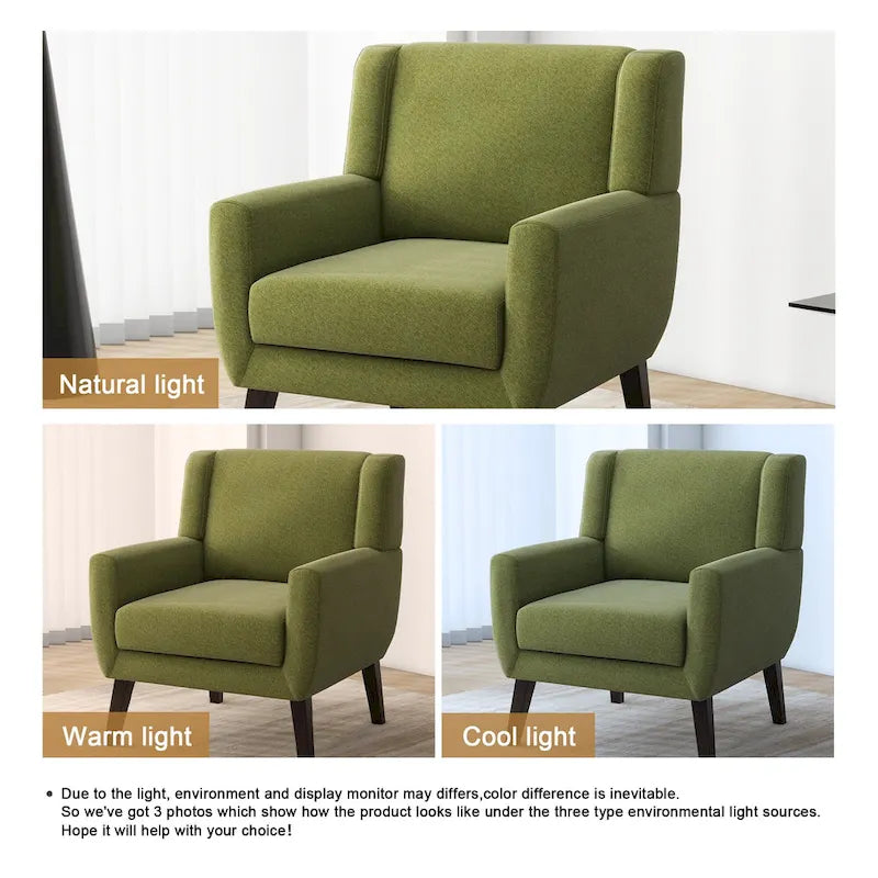 Gestoffeerde fauteuil met brede rugleuning, accentstoel