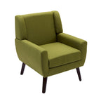 Gestoffeerde fauteuil met brede rugleuning, accentstoel