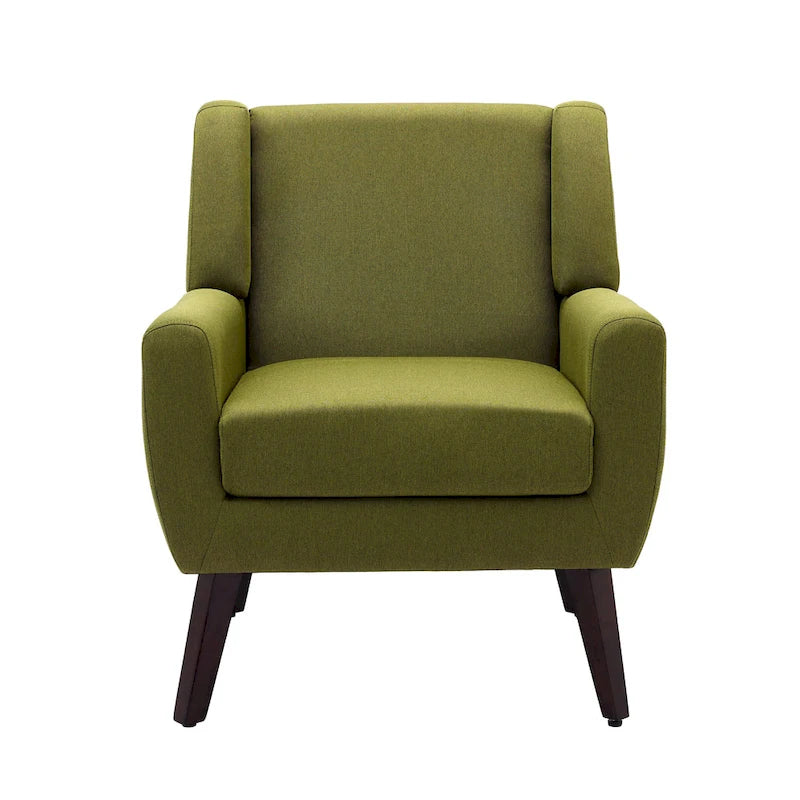 Gestoffeerde fauteuil met brede rugleuning, accentstoel