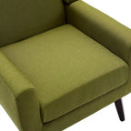 Gestoffeerde fauteuil met brede rugleuning, accentstoel