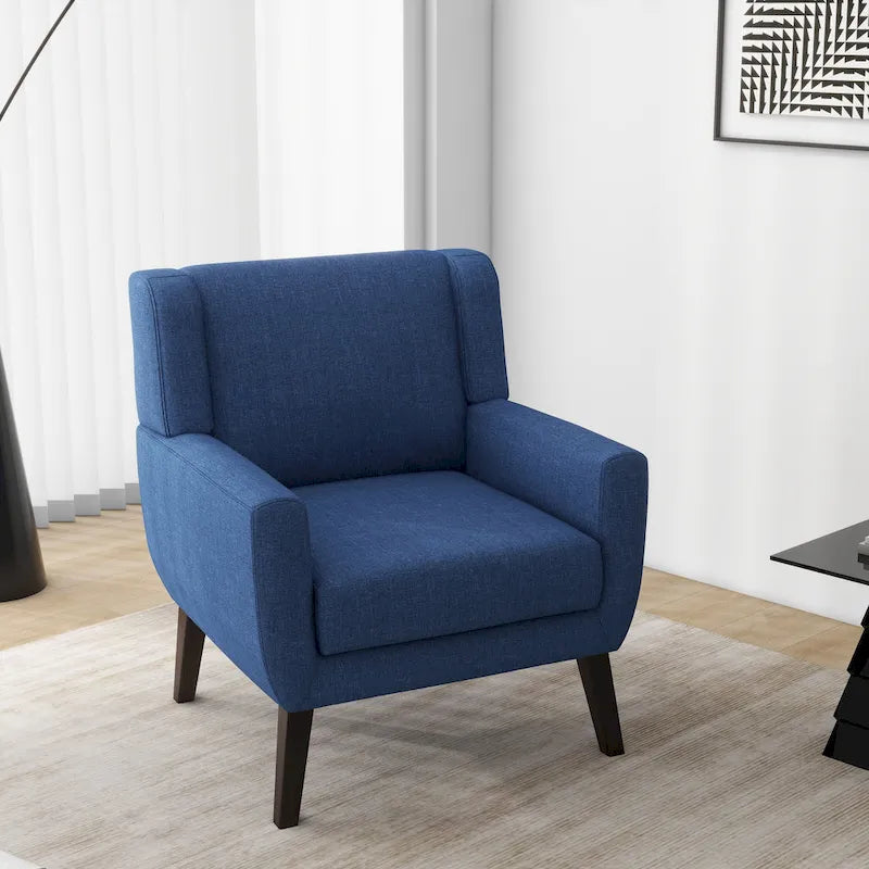 Gestoffeerde fauteuil met brede rugleuning, accentstoel
