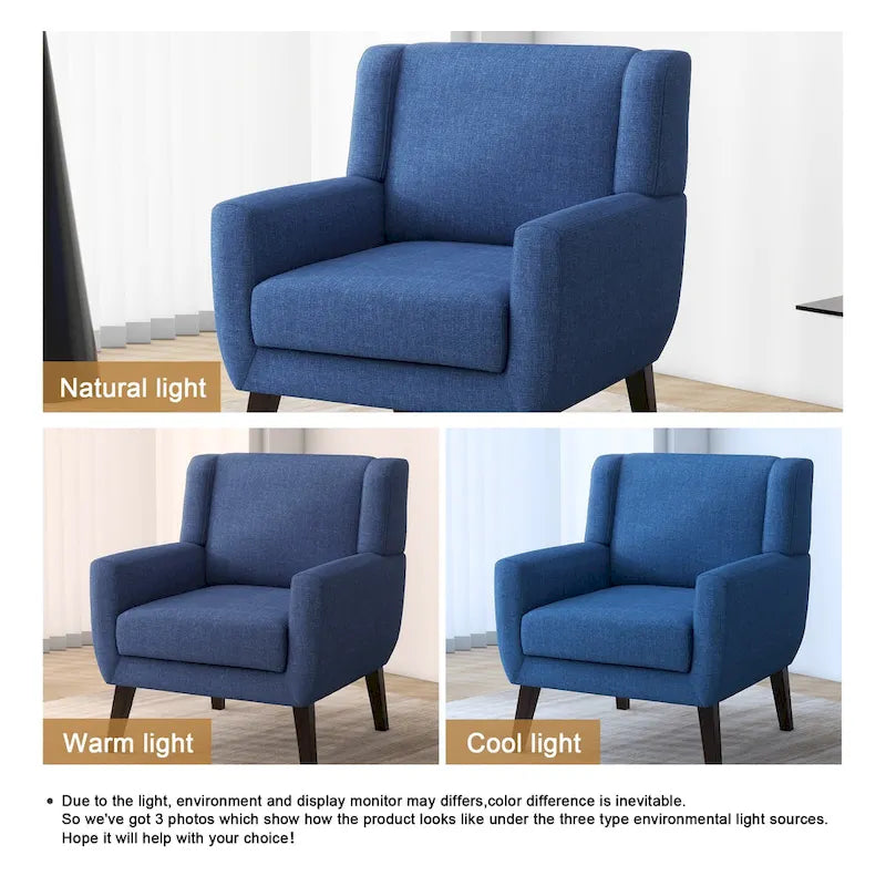 Gestoffeerde fauteuil met brede rugleuning, accentstoel