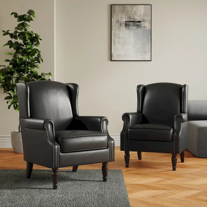 Juego de 2 sillones decorativos tapizados con estampado para sala de estar