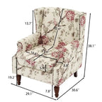 Set of 2 Patterned Upholstered Accent Chair for Living Room