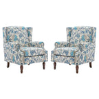 Set of 2 Patterned Upholstered Accent Chair for Living Room