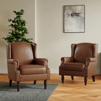 Set of 2 Patterned Upholstered Accent Chair for Living Room