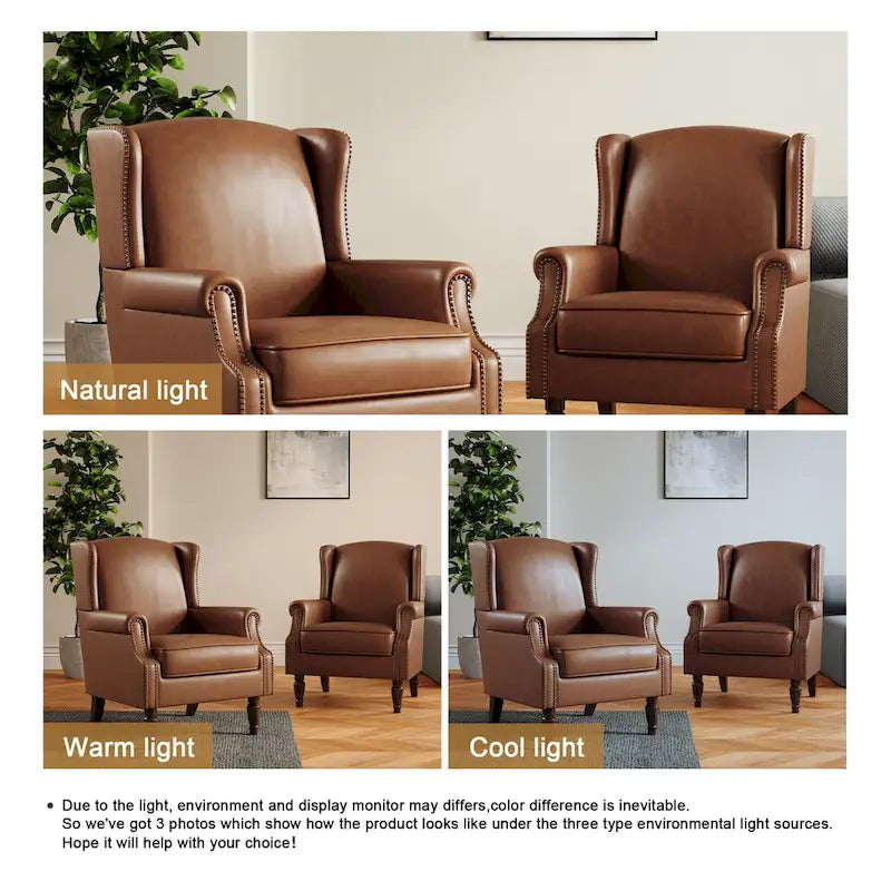 Set of 2 Patterned Upholstered Accent Chair for Living Room