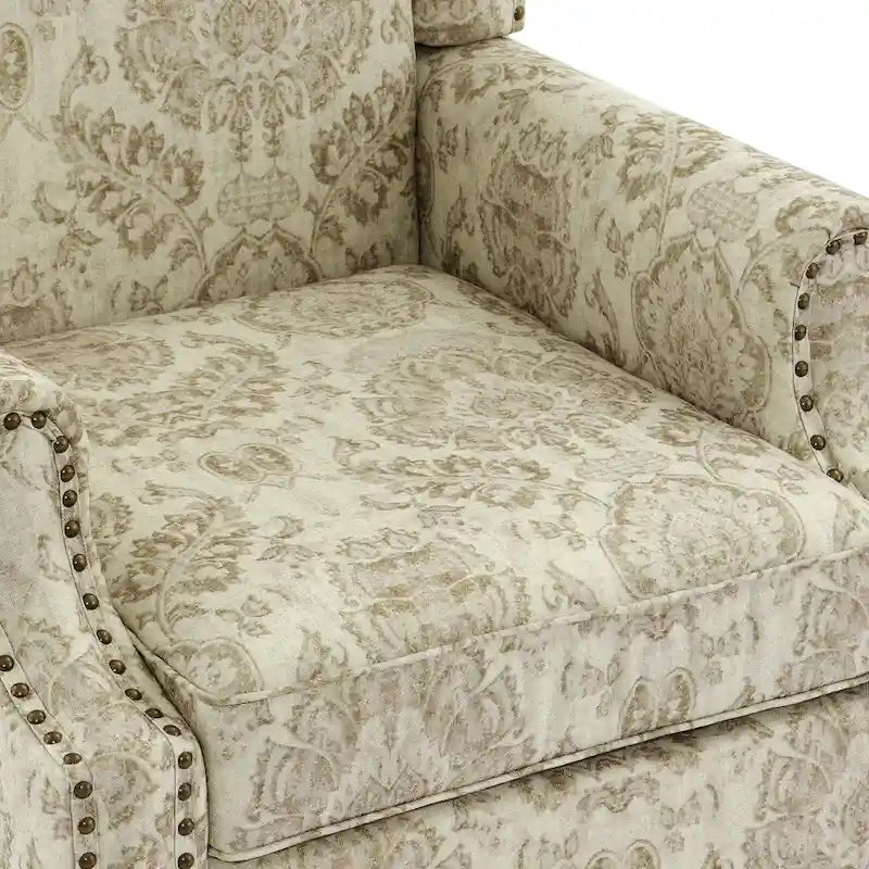 Set of 2 Patterned Upholstered Accent Chair for Living Room