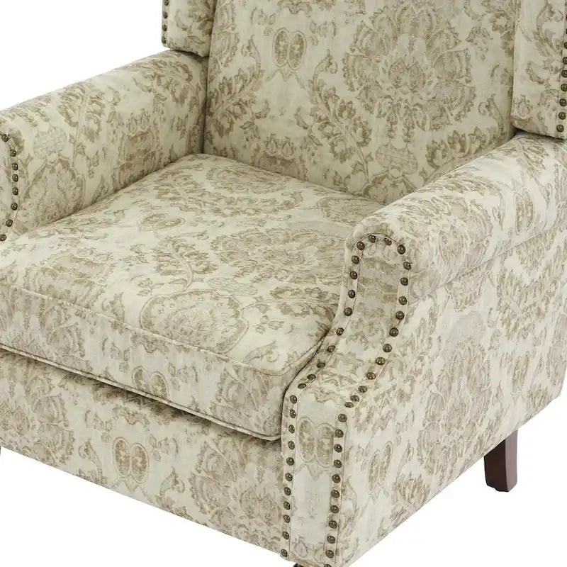 Set of 2 Patterned Upholstered Accent Chair for Living Room