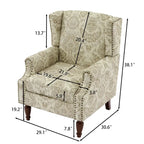 Set of 2 Patterned Upholstered Accent Chair for Living Room