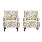 Set of 2 Patterned Upholstered Accent Chair for Living Room