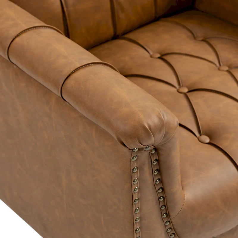 Çivi Başlığı Detaylı Modern Kapitoneli Vurgulu Koltuk, 2'li Set