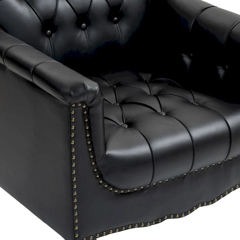 Çivi Başlığı Detaylı Modern Kapitoneli Vurgulu Koltuk, 2'li Set