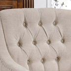 Linen Upholstered Accent Chair with Solid Wood Legs,Mid-Century Modern Single Lounge Sofa Chair for Living Room and Bedroom