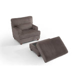 Modern Oversized Plush Corduroy Chaise Lounge Chair with Ottoman