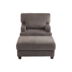 Modern Oversized Plush Corduroy Chaise Lounge Chair with Ottoman