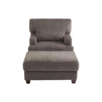 Modern Oversized Plush Corduroy Chaise Lounge Chair with Ottoman
