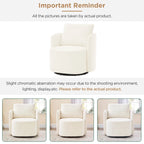 360 Swivel Chair, 29.9 Accent Barrel Armchair, Upholstered Swivel Sofa Chair with Curved Design