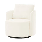 360 Swivel Chair, 29.9 Accent Barrel Armchair, Upholstered Swivel Sofa Chair with Curved Design