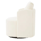 360 Swivel Chair, 29.9 Accent Barrel Armchair, Upholstered Swivel Sofa Chair with Curved Design