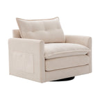 GALDWIN Chenille Upholstered 360Degree Swivel Mid Century Modern Arm Chair for Living Room