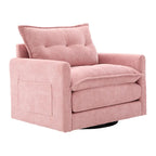 GALDWIN Chenille Upholstered 360Degree Swivel Mid Century Modern Arm Chair for Living Room