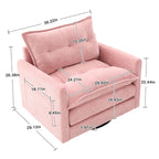 GALDWIN Chenille Upholstered 360Degree Swivel Mid Century Modern Arm Chair for Living Room