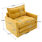 GALDWIN Chenille Upholstered 360Degree Swivel Mid Century Modern Arm Chair for Living Room