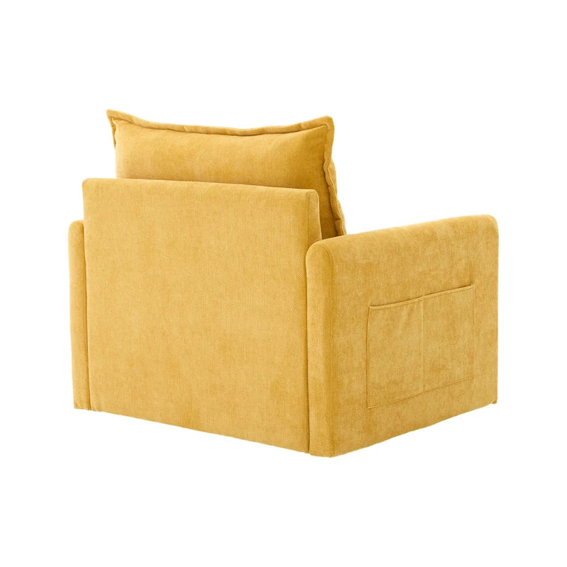 GALDWIN Chenille Upholstered 360Degree Swivel Mid Century Modern Arm Chair for Living Room