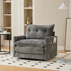 GALDWIN Chenille Upholstered 360Degree Swivel Mid Century Modern Arm Chair for Living Room