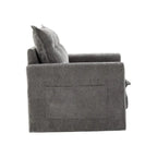 GALDWIN Chenille Upholstered 360Degree Swivel Mid Century Modern Arm Chair for Living Room