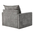 GALDWIN Chenille Upholstered 360Degree Swivel Mid Century Modern Arm Chair for Living Room