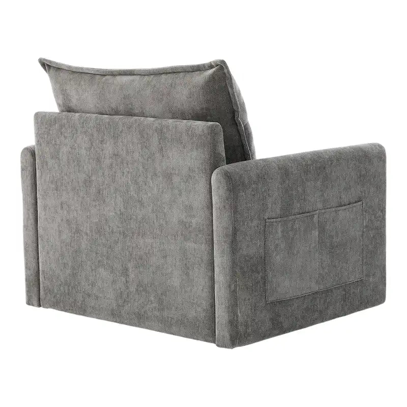 GALDWIN Chenille Upholstered 360Degree Swivel Mid Century Modern Arm Chair for Living Room