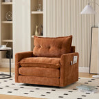 GALDWIN Chenille Upholstered 360Degree Swivel Mid Century Modern Arm Chair for Living Room