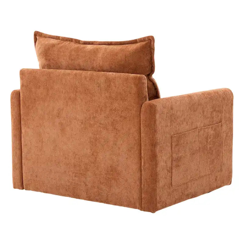 GALDWIN Chenille Upholstered 360Degree Swivel Mid Century Modern Arm Chair for Living Room