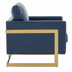 Lincoln Ledersessel mit goldenem Rahmen, moderner Einsitzer-Sofa für Wohnzimmer und Schlafzimmer