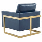 Lincoln Ledersessel mit goldenem Rahmen, moderner Einsitzer-Sofa für Wohnzimmer und Schlafzimmer