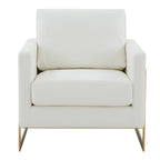 Lincoln Ledersessel mit goldenem Rahmen, moderner Einsitzer-Sofa für Wohnzimmer und Schlafzimmer