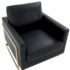 Lincoln Ledersessel mit goldenem Rahmen, moderner Einsitzer-Sofa für Wohnzimmer und Schlafzimmer