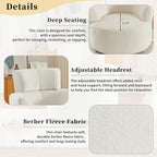 Polyester Barrel Swivel Chair with 360 Rotation, and Adjustable Headrest & Berber Fleece Upholstery - 320lb Capacity