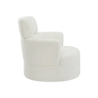 Polyester Barrel Swivel Chair with 360 Rotation, and Adjustable Headrest & Berber Fleece Upholstery - 320lb Capacity