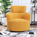 Polyester Barrel Swivel Chair with 360 Rotation, and Adjustable Headrest & Berber Fleece Upholstery - 320lb Capacity