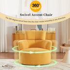 Polyester Barrel Swivel Chair with 360 Rotation, and Adjustable Headrest & Berber Fleece Upholstery - 320lb Capacity