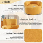Polyester Barrel Swivel Chair with 360 Rotation, and Adjustable Headrest & Berber Fleece Upholstery - 320lb Capacity