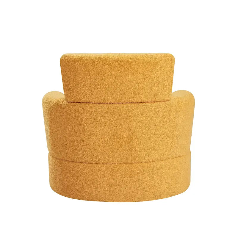 Polyester Barrel Swivel Chair with 360 Rotation, and Adjustable Headrest & Berber Fleece Upholstery - 320lb Capacity