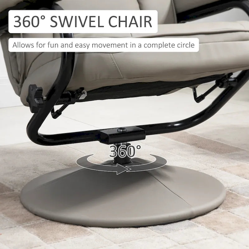 30 High Back Swivel Recliner Chair with Ottoman