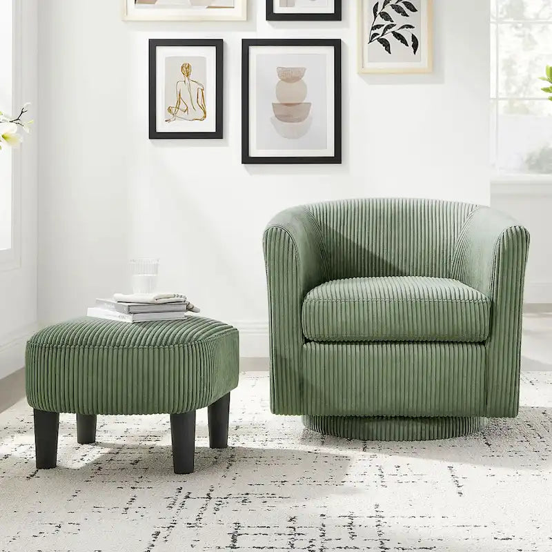 26.38 Swivel Arm Chair with Ottoman